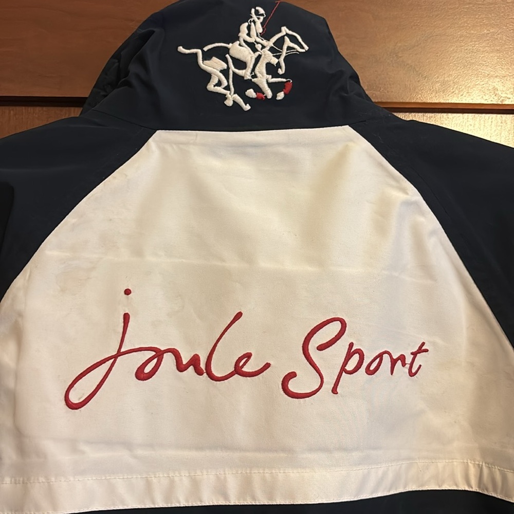 Joules Polo Sport Quilted Equestrian Mens Jacket. Blue (Navy), Red & White Sz XS - Picture 11 of 12